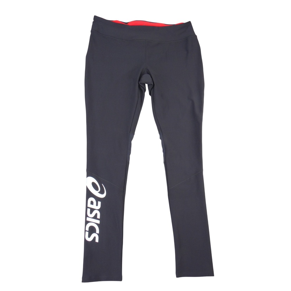 Asics Womens Gray Performance Running Leggings Reflective Logo RH6AC486 L
